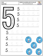 okul öncesi 1 sayısı çizgi çalışması